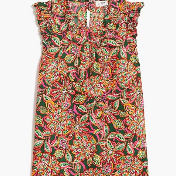 J. Crew Floral Ruffle Blouse - Multicolor - Picture 2 of 7